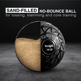 Medizinball 4.5 kg - Verbesserter Griff und Sandfüllung