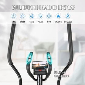 Bicicleta estática plegable - 8 niveles de resistencia, pantalla LCD multifunción, respaldo acolchado