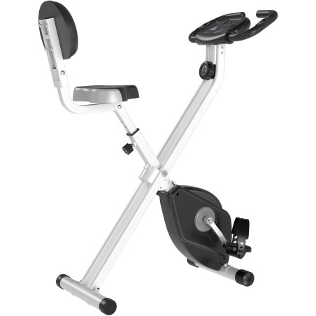 Bicicleta estática plegable - 8 niveles de resistencia, pantalla LCD multifunción, cómoda