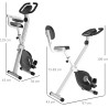 Bicicleta estática plegable - 8 niveles de resistencia, pantalla LCD multifunción, cómoda