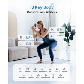 Balance Connectée Bluetooth – 13 Mesures Essentielles, Application Fitness