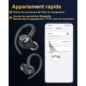 Écouteurs Bluetooth Sport – Son Hi-Fi, 40h Autonomie, Étanchéité