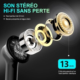 Écouteurs Bluetooth Sport - Son Hi-Fi, 35h Playtime, Ergonomique, Bluetooth