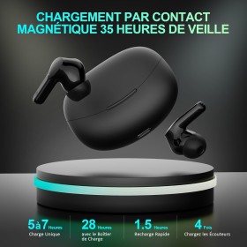 Écouteurs Bluetooth Sport - Son Hi-Fi, 35h Playtime, Ergonomique, Bluetooth