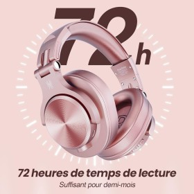 Casque Bluetooth 72h+ d'Autonomie, Qualité Sonore, Micro Antibruit, Port de Partage, Confort et Sécurité Verrouillage Jack