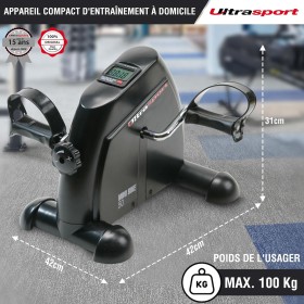 Vélo d'Appartement Compact – Pédalier Réglable, Écran LCD, Résistance Ajustable