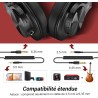 Casque Bluetooth sans Fil - 72h+ d'Autonomie, Qualité Sonore, Micro Antibruit, Port de Partage, Confort