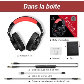 Casque Bluetooth sans Fil - 72h+ d'Autonomie, Qualité Sonore, Micro Antibruit, Port de Partage, Confort