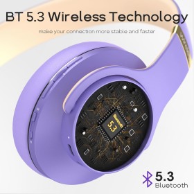 Casque Bluetooth sans Fil - 52h d'Autonomie, 3 Modes d'Égaliseur, Confort, Micro Intégré