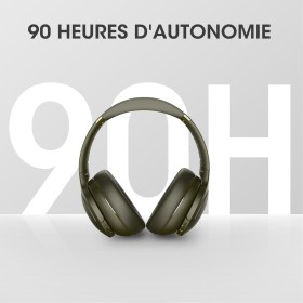 Casque Bluetooth Sans Fil, 90h d'Autonomie, Bluetooth, 3 Modes d'Égaliseur, Micro Intégré