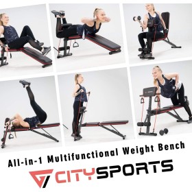 Banc de Musculation Multifonction Pliable – Réglable en 7 Positions, Compact, Confort Optimal