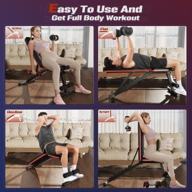 Banc de Musculation Pliable avec Inclinaison Réglable et Capacité de Charge de 700 kg