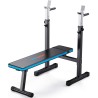 Banc de Musculation Pliable Multifonction 4 en 1 avec Repose-Barre Réglable et Barres Parallèles