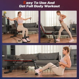 Banc de Musculation Pliable avec Inclinaison Réglable et Capacité de Charge de 700 kg