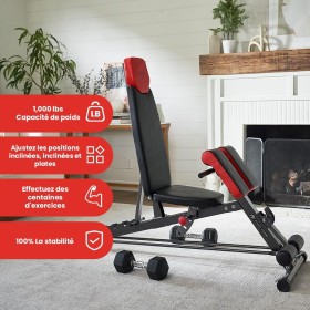 Banc de Musculation Multifonction Réglable – 7 Positions, Construction Acier, Support Haltères