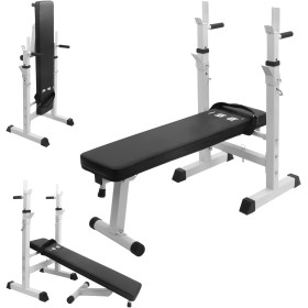 Banc de Musculation Pliable avec Support pour Haltères – Réglable, Confortable, Compact