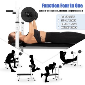 Banc de Musculation Pliable avec Support pour Haltères – Réglable, Confortable, Compact