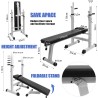 Banc de Musculation Pliable avec Support pour Haltères – Réglable, Confortable, Compact