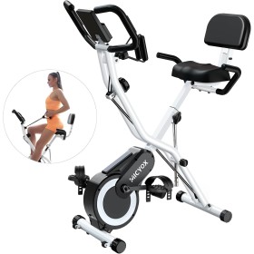 Folding Exercise Bike - 16 Resistance Levels, Quiet, Comfortable, Multifunctional Monitor, Compact