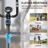 Folding Elliptical Bike - 8 Resistance Levels, Multifunction LCD Display, Silencer, Bottle Holder