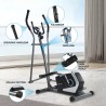 Folding Elliptical Bike - 8 Resistance Levels, Multifunction LCD Display, Silencer, Bottle Holder