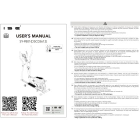 Bicicleta Elíptica Plegable - 8 Niveles de Resistencia, Pantalla LCD Multifunción, Silenciador, Portabidón