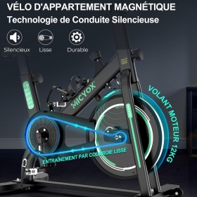 Cyclette magnetica - Tracciamento delle prestazioni, comfort, volano, schermo LCD e tappetino