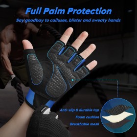 Gants de Fitness Respirants Bleu - Confort Optimal pour Haltérophilie et Entraînement