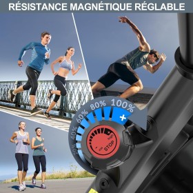 Magnetic Exercise Bike - Performance Tracking, Comfort, Flywheel, LCD Screen, and Floor Mat