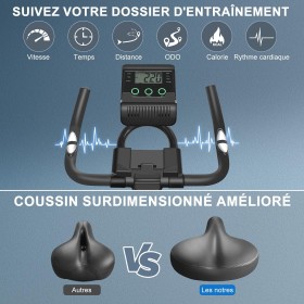 Magnetische Hometrainer - Prestatiemeting, Comfort, Vliegwiel, LCD-scherm en Vloermat