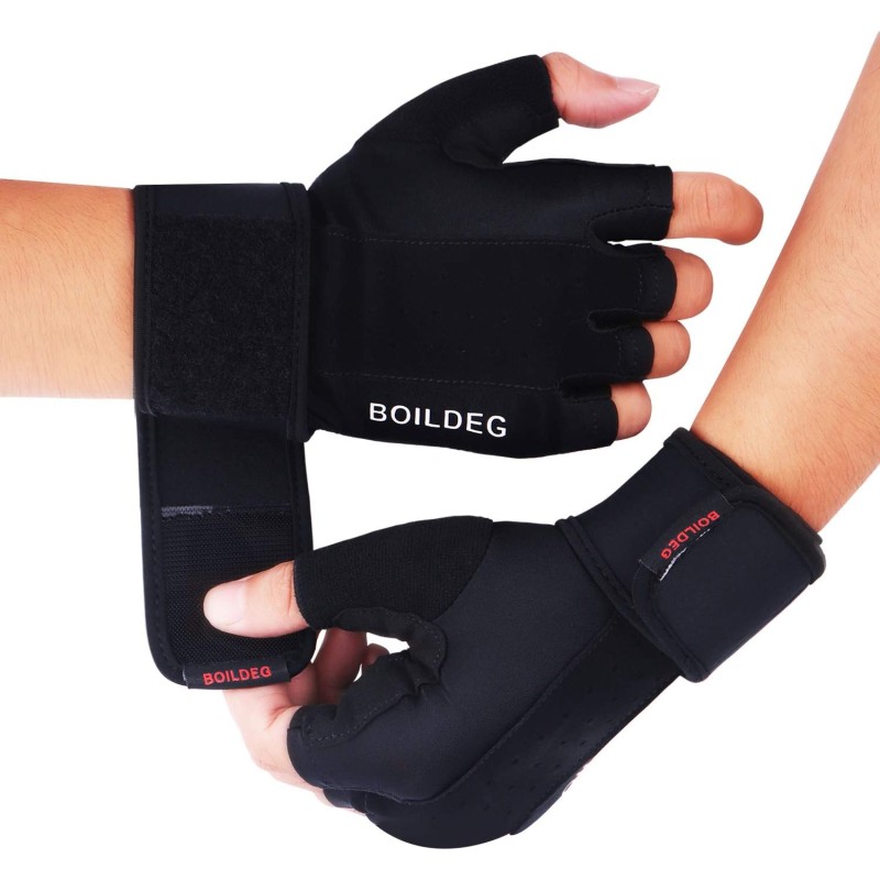 Gants de Fitness Respirants à Scratch Noir - Confort Optimal pour Haltérophilie et Entraînement