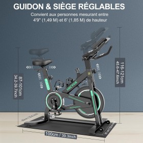 Magnetic Exercise Bike - Performance Tracking, Comfort, Flywheel, LCD Screen, and Floor Mat