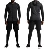 Ensemble de Compression Fitness Homme 5 Pièces Noires - Haut, Chemise, Leggings, Short pour Entraînement et Course