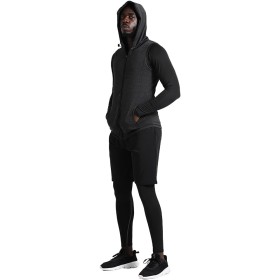 Ensemble de Compression Fitness Homme 5 Pièces Noires - Haut, Chemise, Leggings, Short pour Entraînement et Course