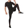 Ensemble Compression Homme 3 Pièces Noir- Tee Shirt, Legging, Pantalon de Sport pour Fitness