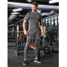 Ensemble Compression Homme 3 Pièces Gris - Tee Shirt, Legging, Pantalon de Sport pour Fitness