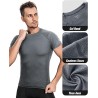 Lot de 3 Tee Shirts Compression Homme - Manches Courtes pour Running, Fitness, Gym et Musculation