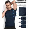 Lot de 3 Tee Shirts Compression Homme Noir, Bleu et Marine - Running, Fitness, Gym et Musculation