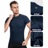 Lot de 3 Tee Shirts Compression Homme Noir, Bleu et Marine - Running, Fitness, Gym et Musculation