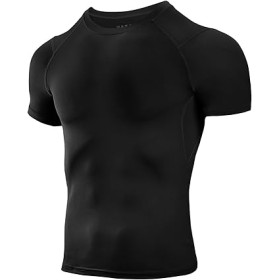 Tee Shirt Compression Homme Noir - Running, Fitness, Gym et Musculation