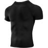 Tee Shirt Compression Homme Noir - Running, Fitness, Gym et Musculation