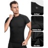 Tee Shirt Compression Homme Noir - Running, Fitness, Gym et Musculation