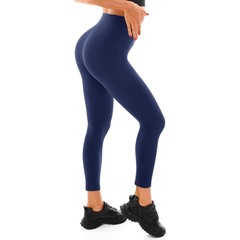 Legging de Sport Femme Taille Haute Bleu Marine - Confort Extensible pour Gym et Yoga