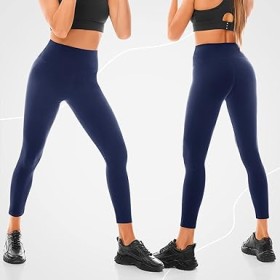 Legging de Sport Femme Taille Haute Bleu Marine - Confort Extensible pour Gym et Yoga