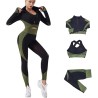 Legging de Sport Femme Taille Haute Noir, Vert - Confort Extensible pour Gym et Yoga