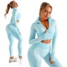 Legging de Sport Femme Taille Haute Bleu Clair - Confort Extensible pour Gym et Yoga