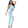 Legging de Sport Femme Taille Haute Bleu Clair - Confort Extensible pour Gym et Yoga