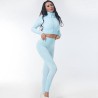 Legging de Sport Femme Taille Haute Bleu Clair - Confort Extensible pour Gym et Yoga