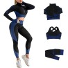 Legging de Sport Femme Taille Haute Noir, Bleu - Confort Extensible pour Gym et Yoga