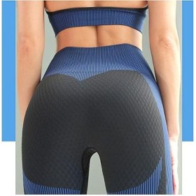 Legging de Sport Femme Taille Haute Noir, Bleu - Confort Extensible pour Gym et Yoga